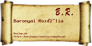 Baronyai Rozália névjegykártya